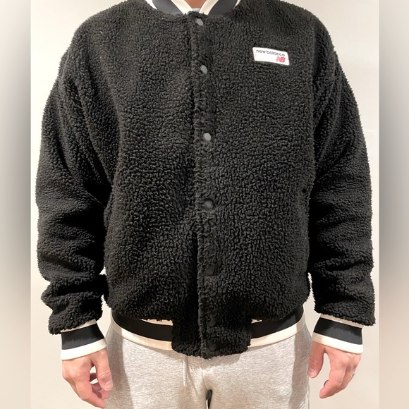 New Balance Black Shearling Jacket - Picture 5 of 6